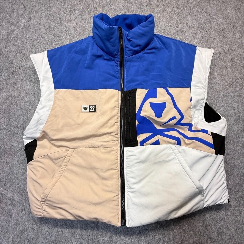 Riot Games Puffer Vest Mens M Worlds 2022 Colorblock Polyester Blue Multi
